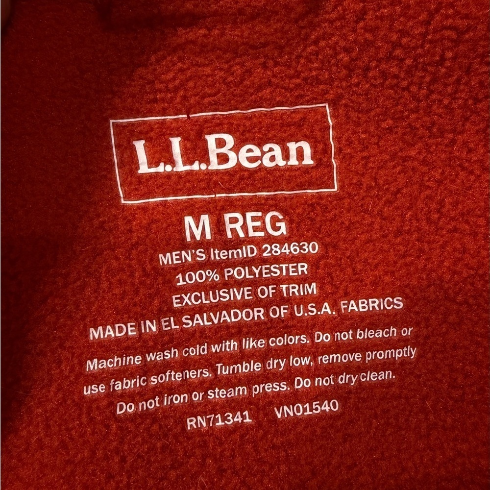 LL BEAN Men’s Fleece Full Zip Jacket - Picture 3 of 3